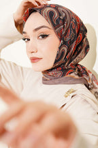 Antik Paisley Desen Eşarp Vizon