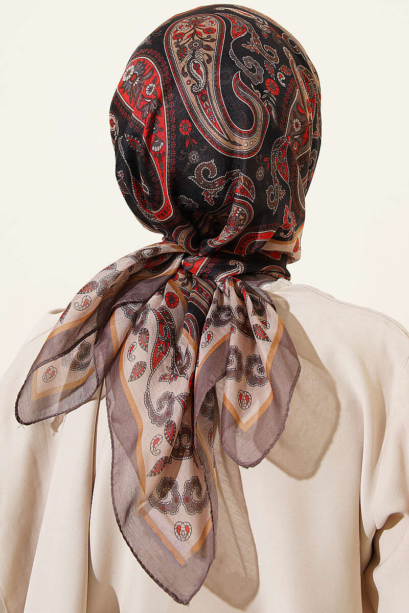 Antik Paisley Desen Eşarp Vizon
