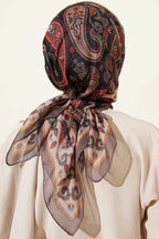 Antik Paisley Desen Eşarp Vizon