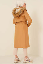 Armalı Bel Büzgülü Kaban