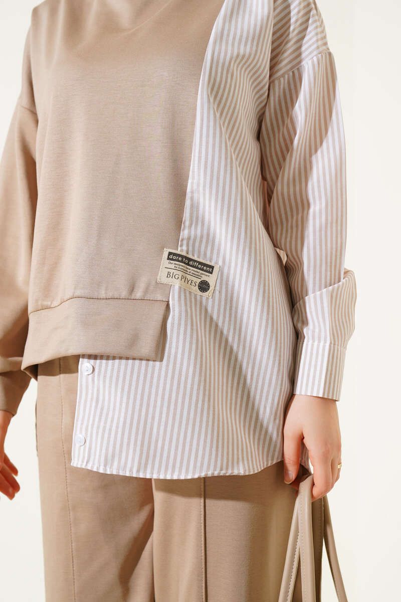 Armalı Çizgili Garnili İkili Takım