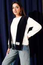 Armalı Polar Atkılı Üç İplik Sweatshirt Lacivert