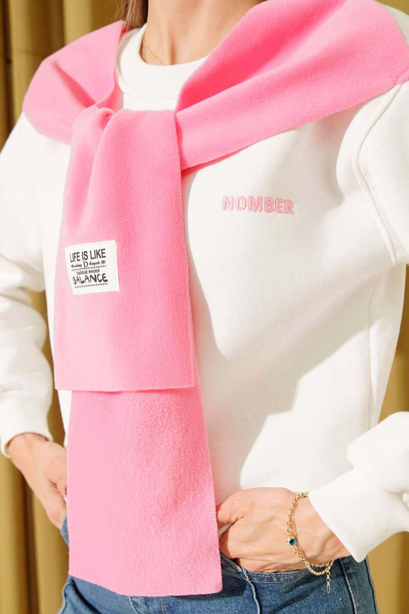 Armalı Polar Atkılı Üç İplik Sweatshirt