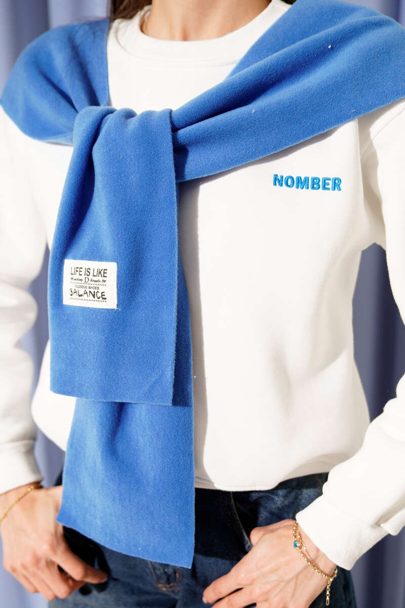 Armalı Polar Atkılı Üç İplik Sweatshirt
