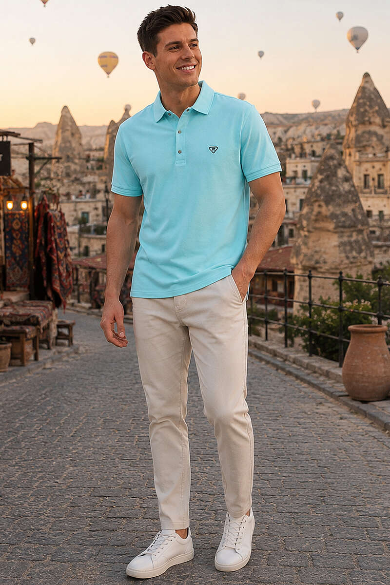 Armalı Polo Yaka Çıtçıtlı Erkek T-shirt