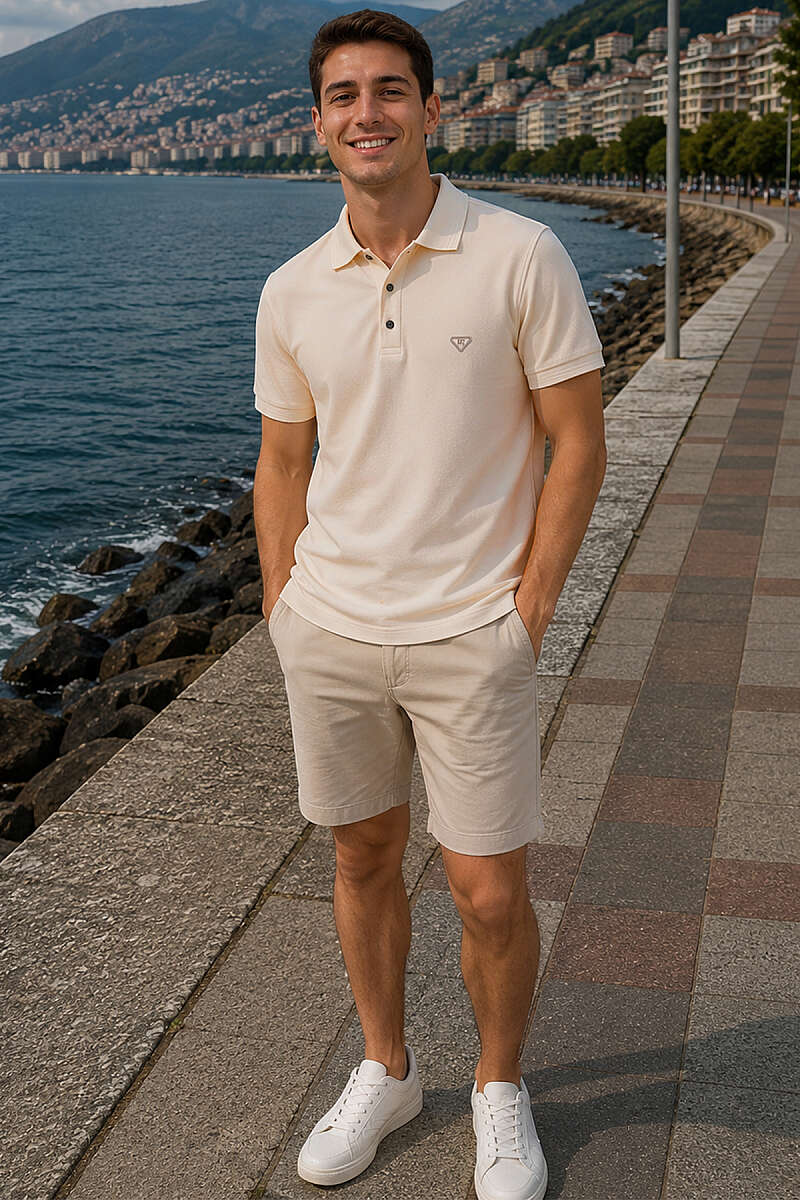 Armalı Polo Yaka Çıtçıtlı Erkek T-shirt