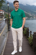 Armalı Polo Yaka Çıtçıtlı Erkek T-shirt Yeşil