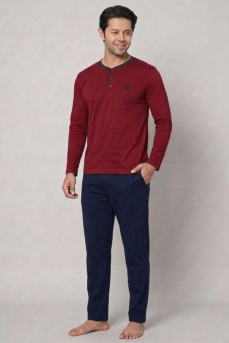 Armalı Uzun Kol Erkek Pijama Takım