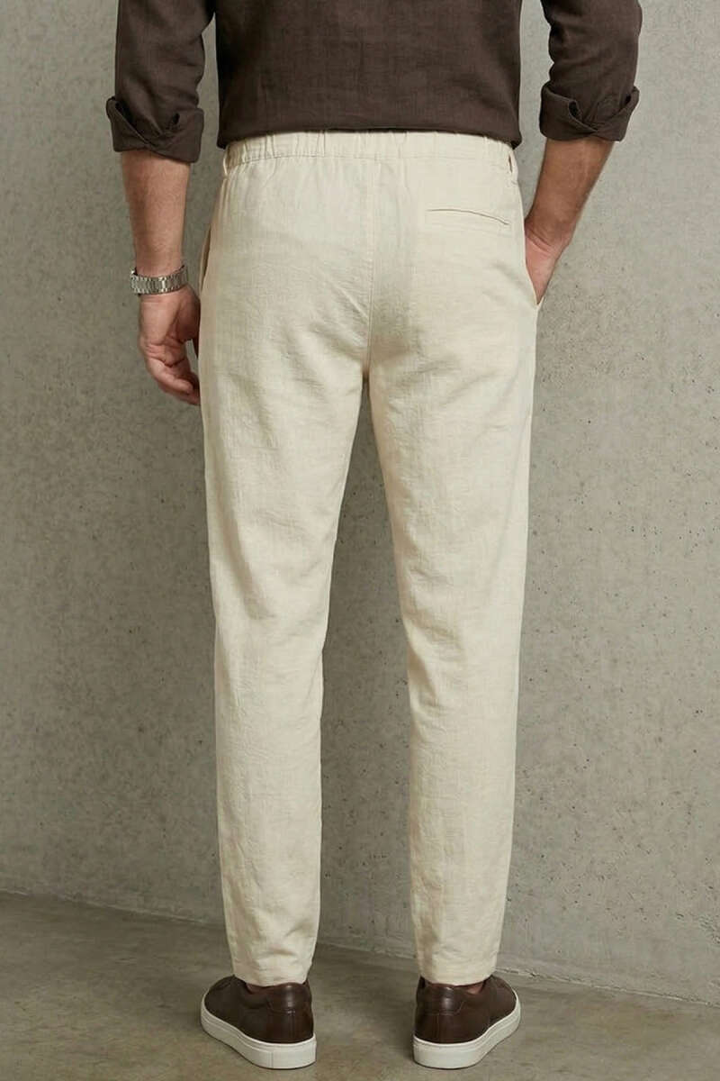 Armürlü Jogger Erkek Keten Pantolon