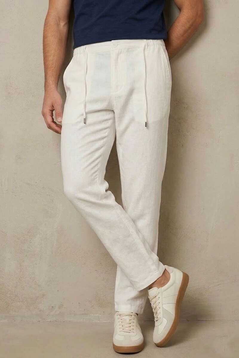 Armürlü Jogger Erkek Keten Pantolon