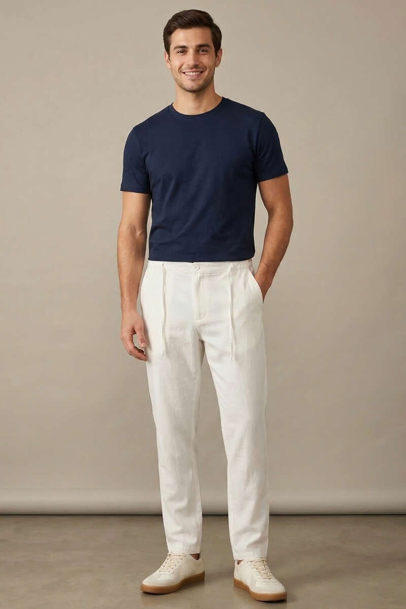 Armürlü Jogger Erkek Keten Pantolon