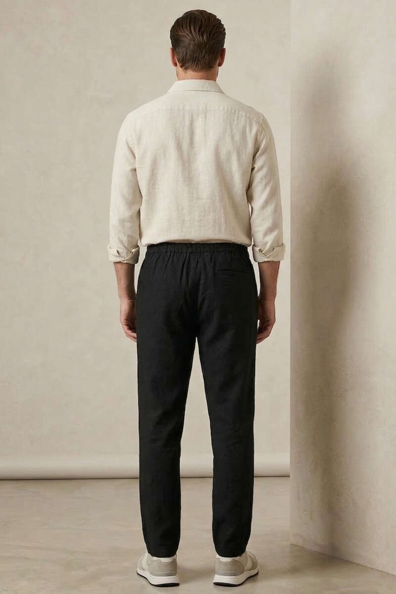 Armürlü Jogger Erkek Keten Pantolon