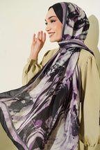 Ashira Desen Bambu Kraş Şal Lila