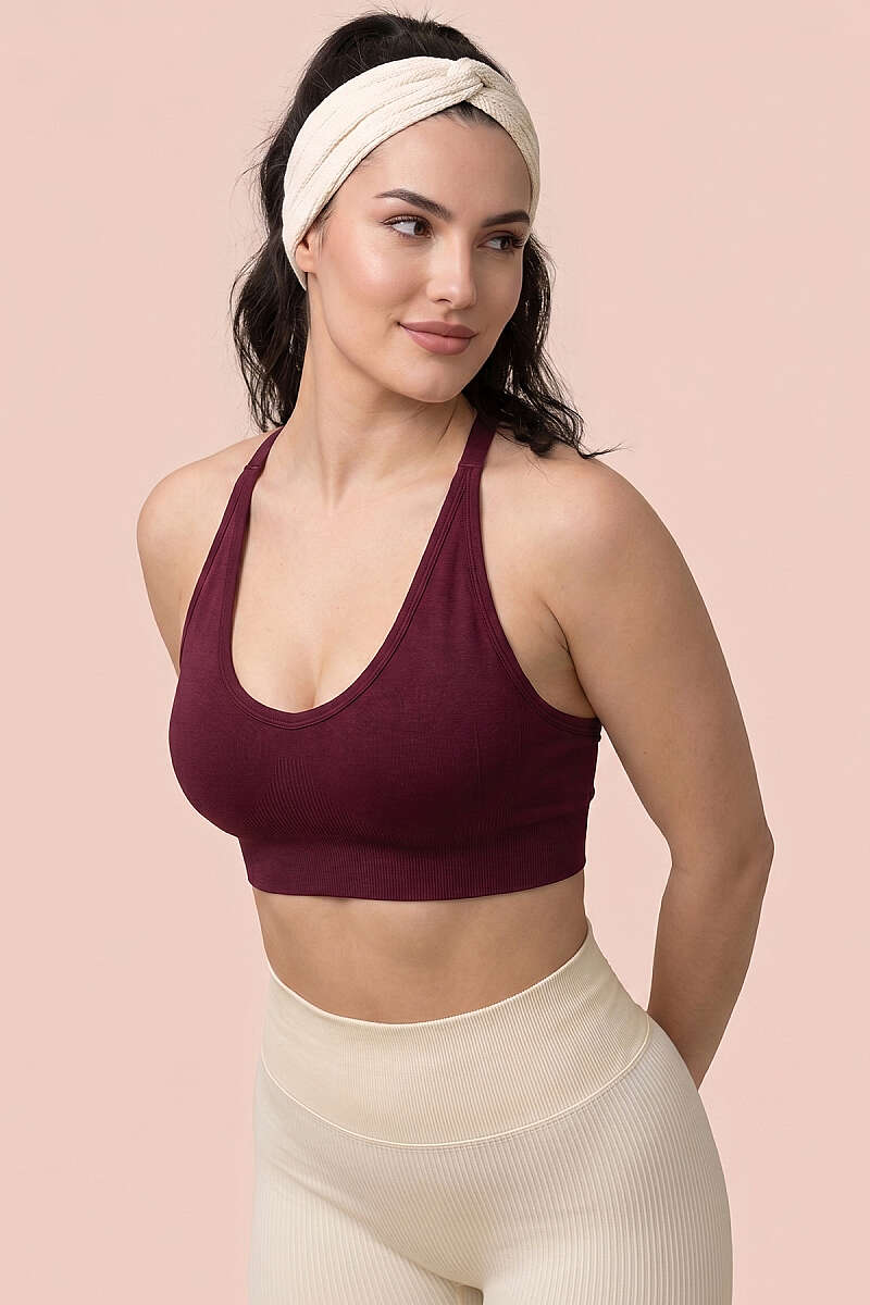 Ayarlı Arkası İpli Büstiyer Vişne