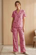 Ayıcıklı Kalpli Kısa Kol Pijama Takımı