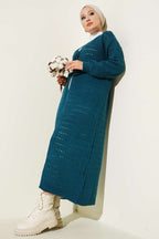 Langer Strickcardigan mit Schnürung