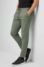Baggy Keten Erkek Pantolon Haki