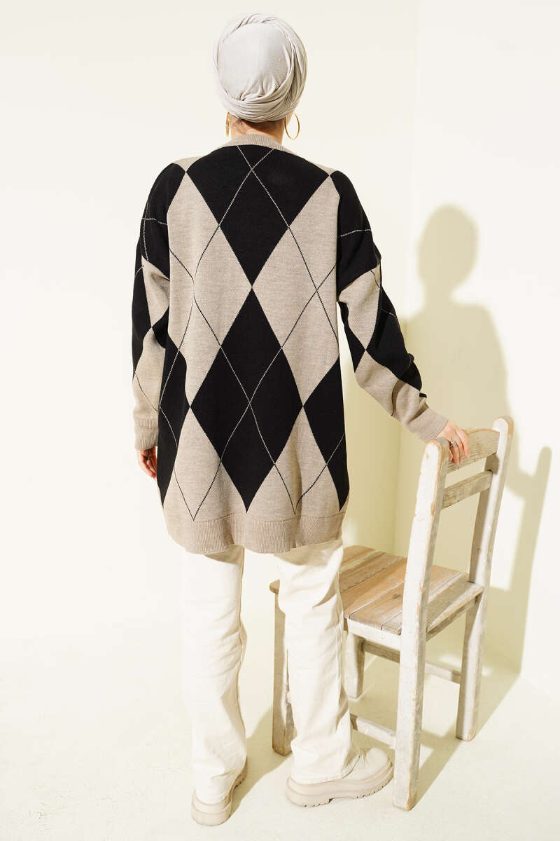 Baklava Desenli Basic Triko Tunik