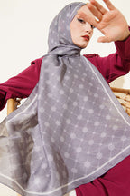 Barok Motifli Soft Şal Kayrak Grisi