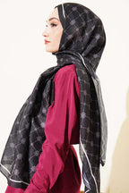 Barok Motifli Soft Şal Siyah