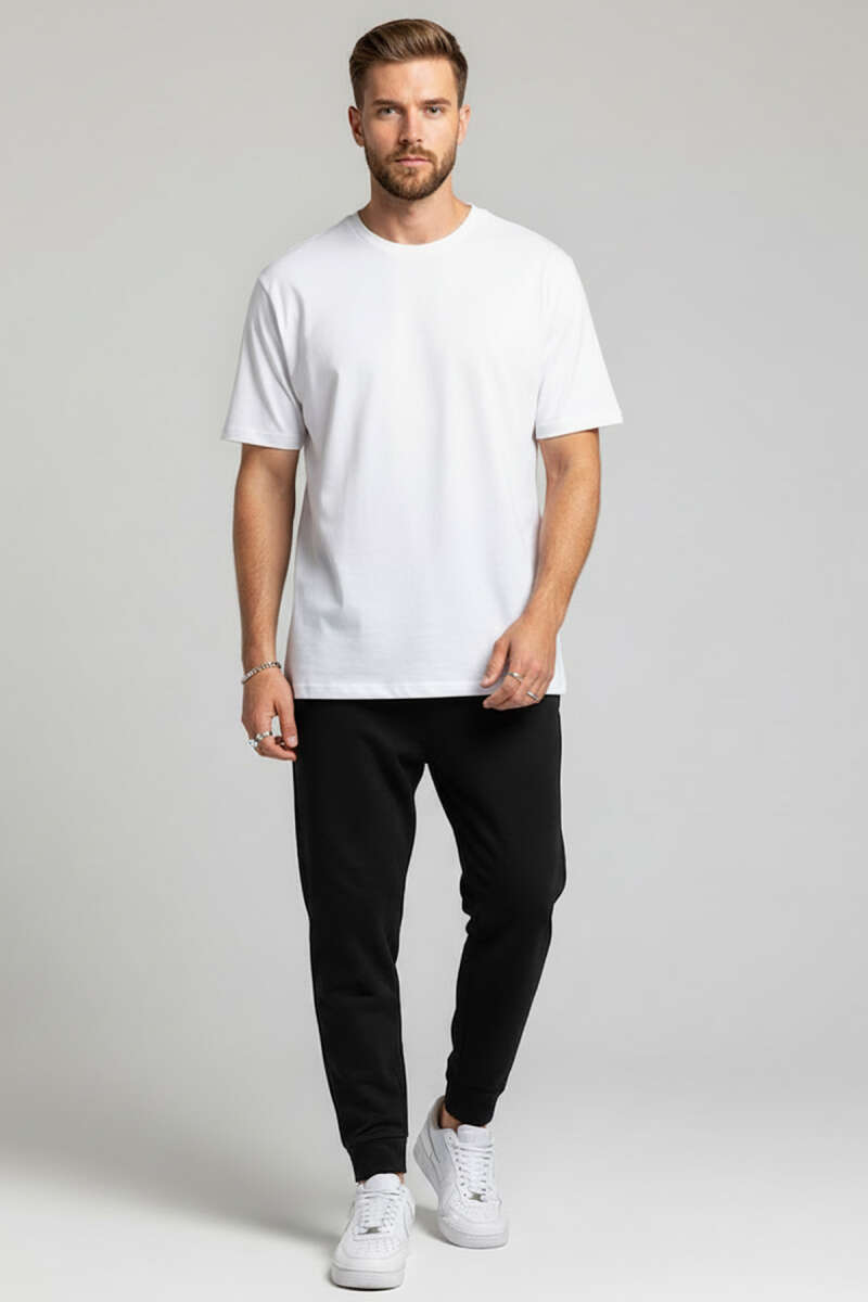 Basic Bisiklet Yaka T-shirt