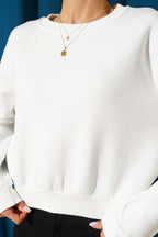 Basic Bisiklet Yaka Üç İp Sweatshirt