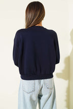 Basic Bisiklet Yaka Üç İp Sweatshirt