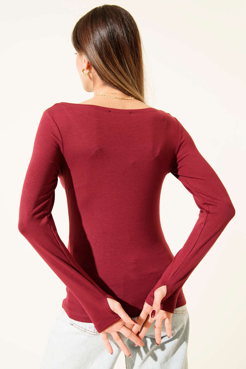 Basic Kayık Yaka Bluz