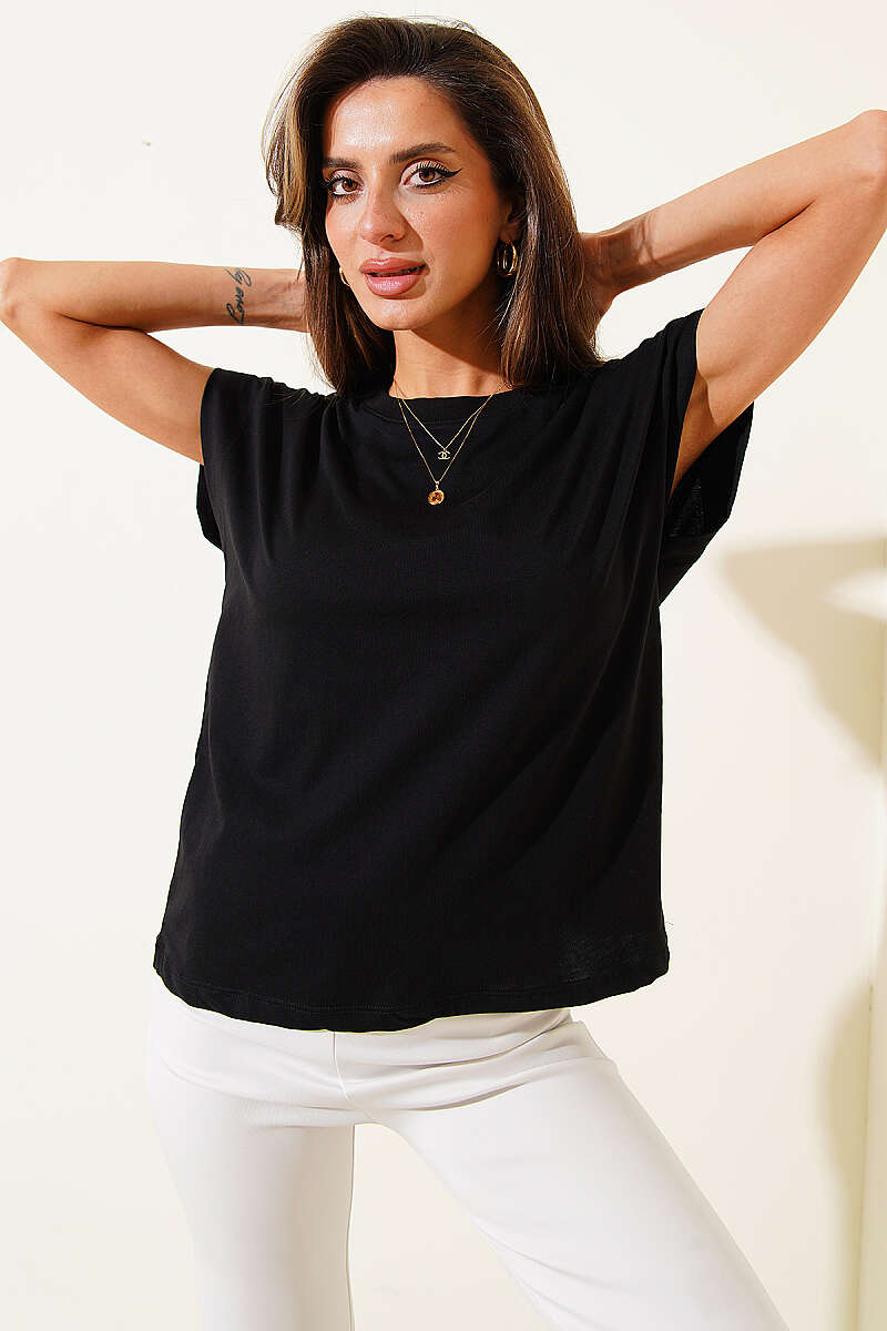 Basic Kolsuz T-shirt Siyah