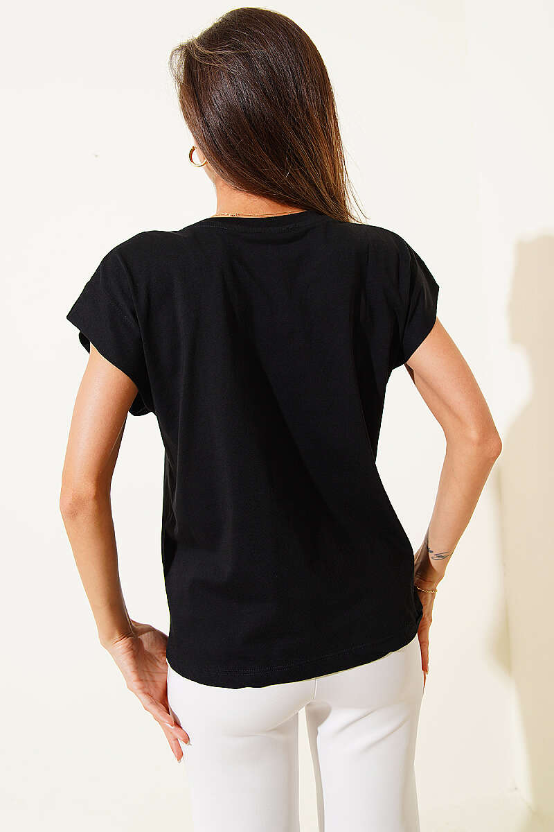 Basic Kolsuz T-shirt Siyah