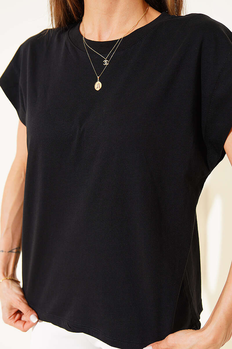 Basic Kolsuz T-shirt Siyah