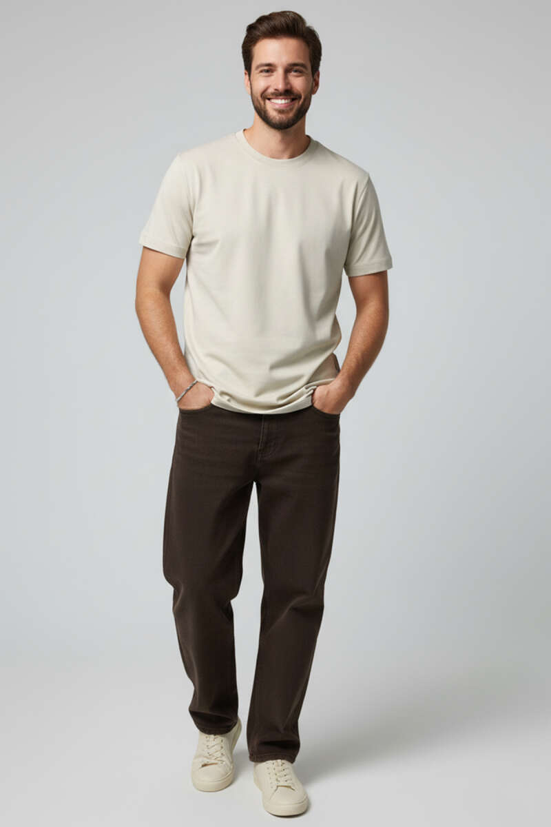 Basic Loyşa Erkek T-shirt Kemik