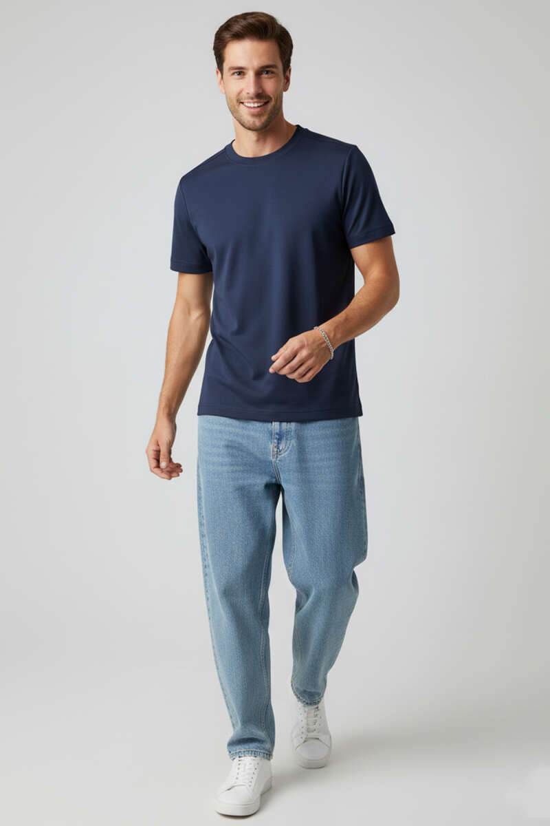 Basic Loyşa Erkek T-shirt Lacivert