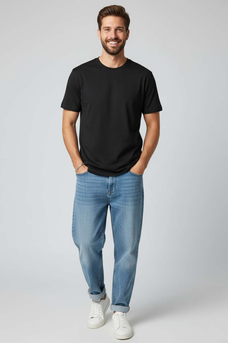 Basic Loyşa Erkek T-shirt Siyah
