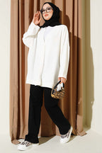 Basic Oversize Düğmeli Hırka