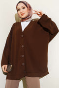 Basic Oversize Düğmeli Hırka