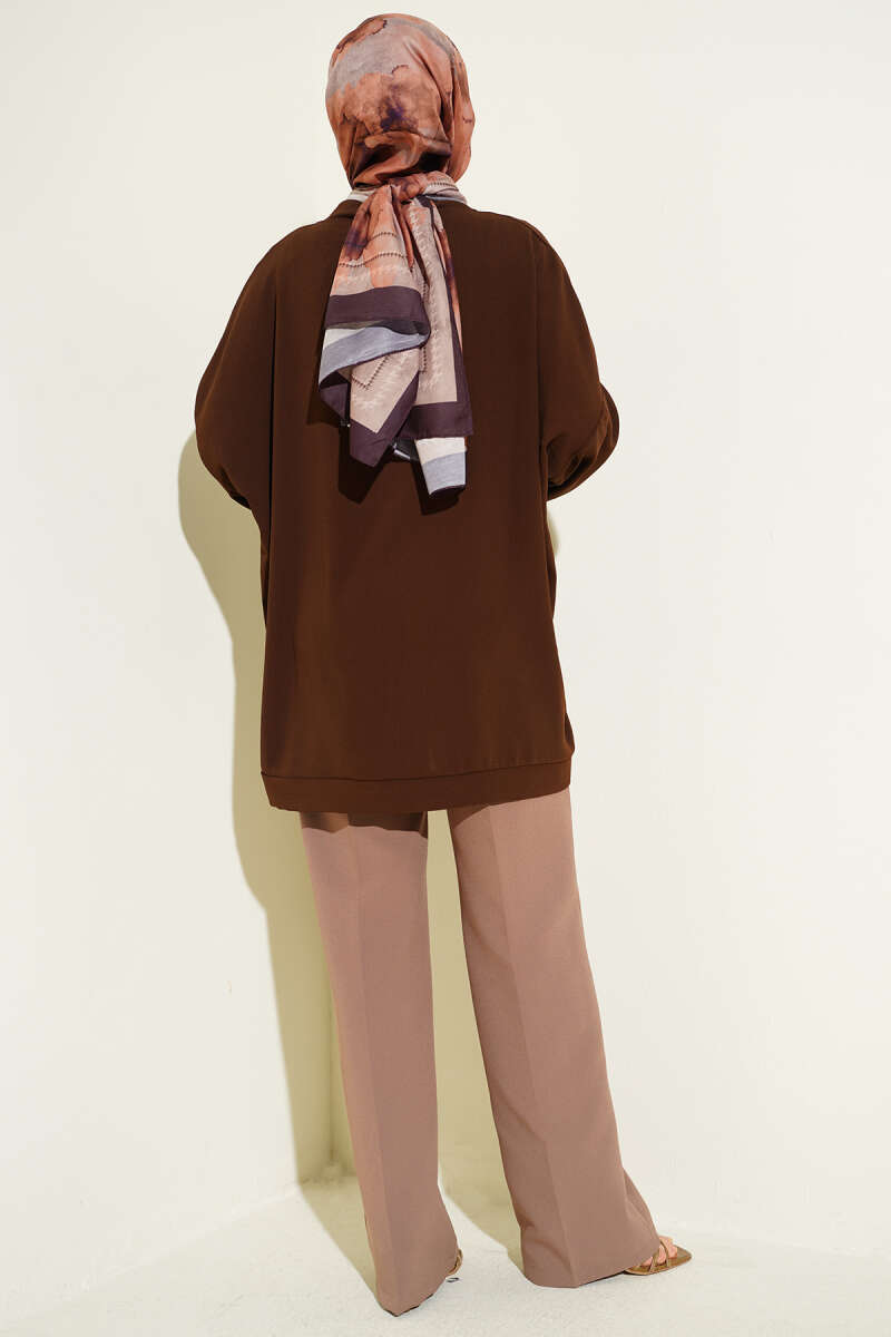 Basic Oversize Düğmeli Hırka
