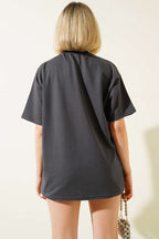 Basic Oversize T-shirt Füme