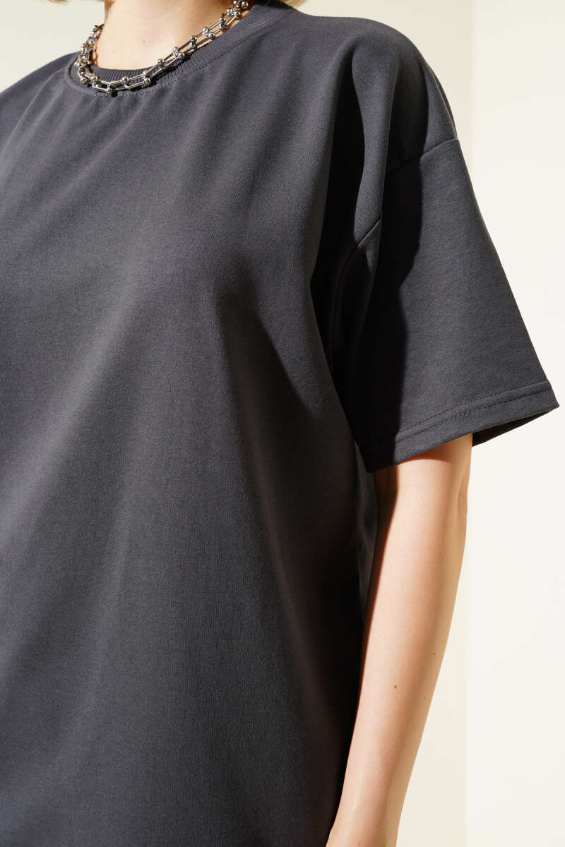 Basic Oversize T-shirt Füme