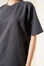 Basic Oversize T-shirt Füme
