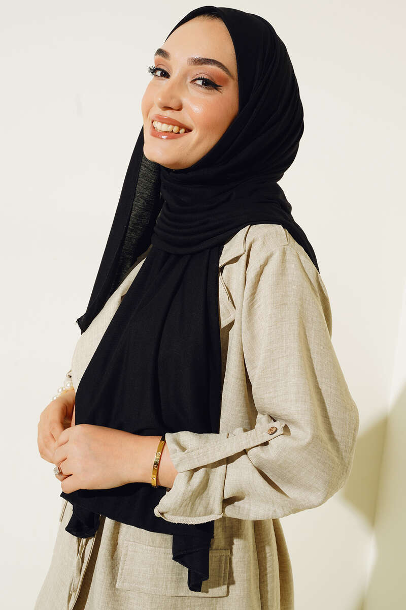 Basic Penye Şal Siyah