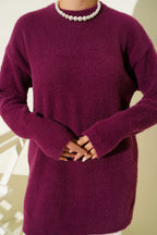 Basic Sakallı Triko Tunik Menekşe