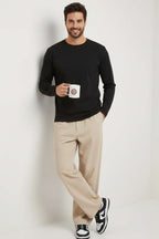 Basic Uzun Kol Sweatshirt Siyah