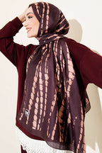 Batik Akış Çizgili Soft Şal Acı Kahve