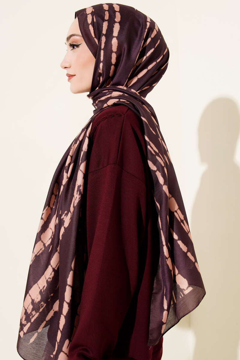 Batik Akış Çizgili Soft Şal Acı Kahve