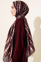 Batik Akış Çizgili Soft Şal Acı Kahve