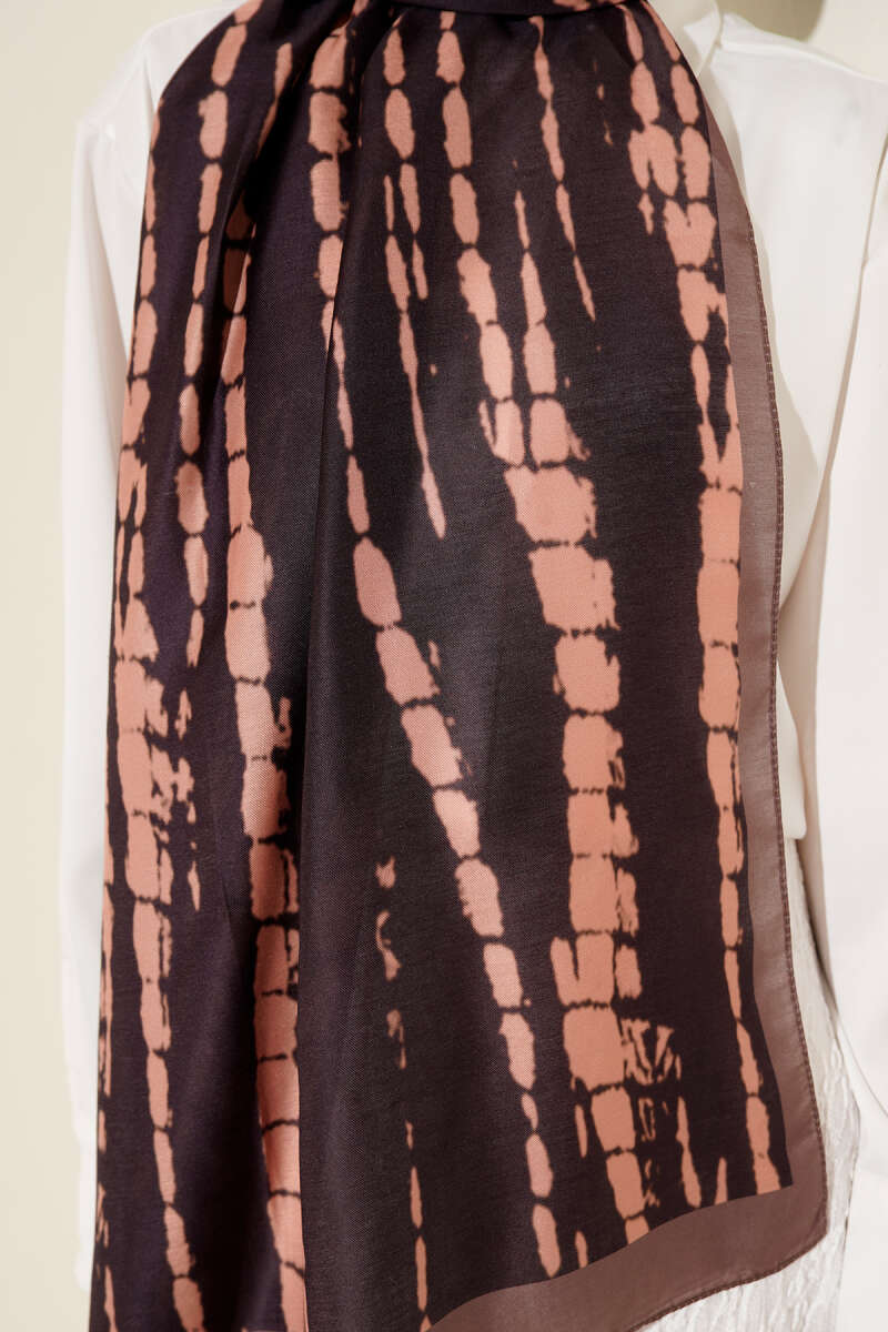 Batik Akış Çizgili Soft Şal Vizon
