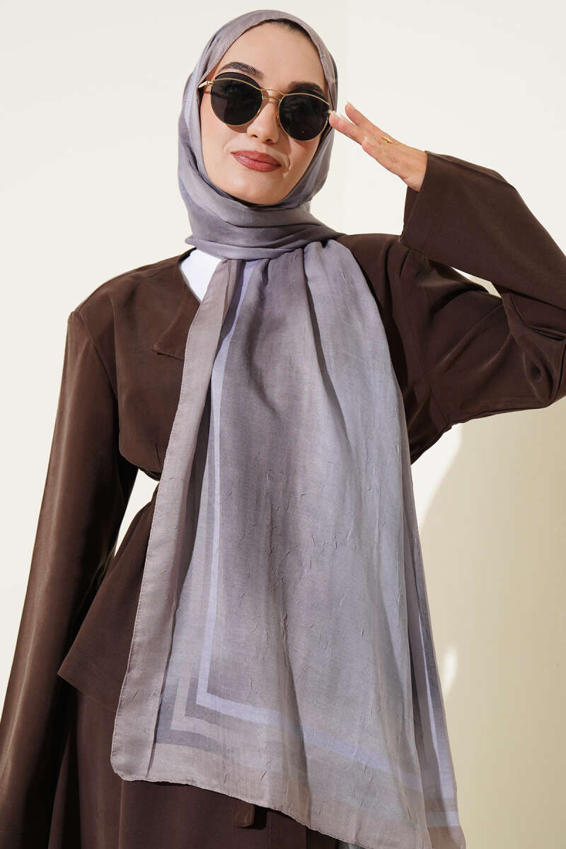 Batik Desen Bambu Kraş Şal Vizon
