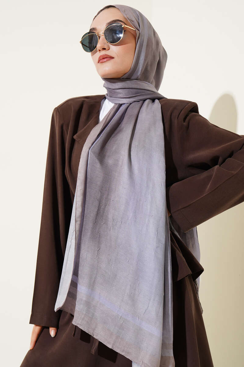 Batik Desen Bambu Kraş Şal Vizon