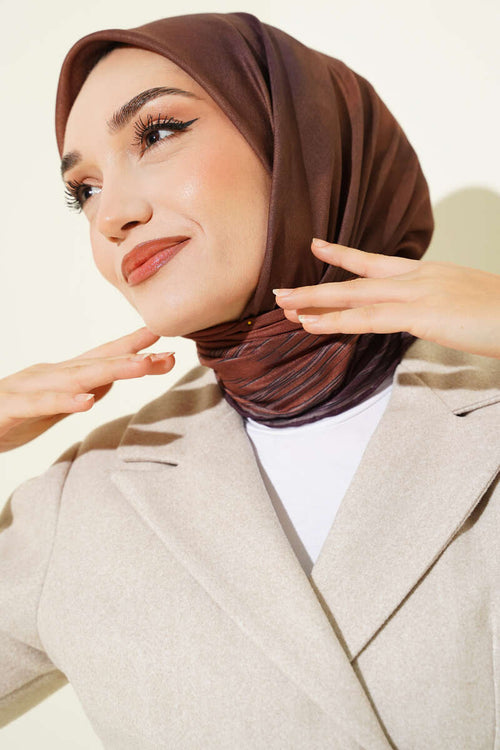 Batik Desen Demore Eşarp Acı Kahve